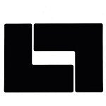 Brady TS-101.60-514-Cor-Bk-20 ToughStripe Diecut Shapes Black Corner "L" Mark 101.6mm Wide 104458