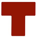 Brady TS-101.60-514-Div-Rd-20 ToughStripe Diecut Shapes Red Divider "T" Mark 101.6mm Wide 104460