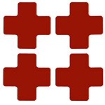Brady TS-50.80-514-Cen-Rd-20 ToughStripe Diecut Shapes Red Centre "+" Mark 50.8mm Wide 104466