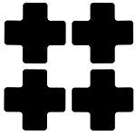 Brady TS-50.80-514-Cen-Bk-20 ToughStripe Diecut Shapes Black Centre "+" Mark 50.8mm Wide 104470