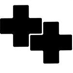 Brady Ts-76.20-514-Cen-Bk-20 ToughStripe Diecut Shapes (L's, T's, +'s, footprints and more) 104476