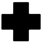 Brady TS-101.60-514-Cen-Bk-20 ToughStripe Diecut Shapes Black Centre "+" Mark 101.6mm Wide 104482