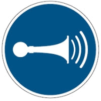 Brady Pic M029-Dia 315-Al-Crd/1 ISO Safety Sign - Sound horn 831031