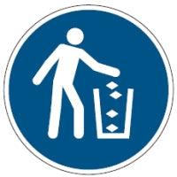 Brady Pic M030-Dia 315-Pp-Crd/1 ISO Safety Sign - Use litter bin 831044