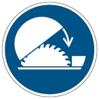 Brady Pic M031-Dia 100-Pe-Roll/1 ISO Safety Sign - Use table saw adjustable guard 831054