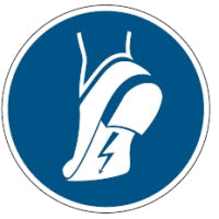 Brady Pic M032-Dia 025-Pe-Sheet/7 ISO Safety Sign - Wear anti-static footwear 831068
