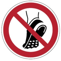 Brady Pic P035-Dia 050-Pe-Roll/1 ISO 7010 signs - Do not wear metal-studded footwear 831335