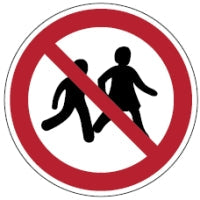 Brady Pic P036-Dia 050-Pe-Sheet/2 ISO 7010 signs - No children allowed 831353