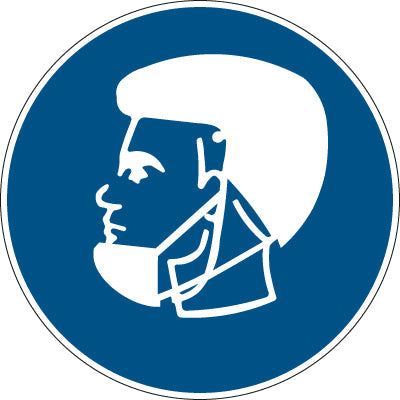 Brady M/Pic1200/Nt/Tm-Dia315-1 Safety Sign - Wear beard mask 199279