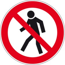 Brady Pic 202-Dia 500-B7538 Floor Safety Sign - Prohibition Sign 223652