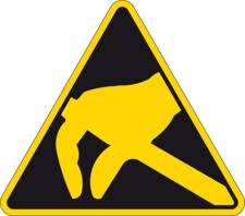 Brady Pic 327-Tri 008-B7541 Caution Electrostatic danger - Symbol only, no text 250630