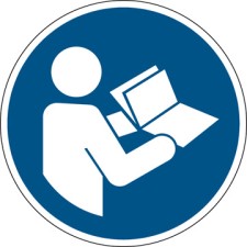 Brady M/M002/Nt/Twm-Dia315-1 ISO Safety Sign - Refer to instruction manual/booklet 199391