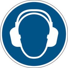 Brady M/M003/Nt/Tm-Dia315-1 ISO Safety Sign - Wear ear protection 198847