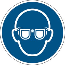 Brady M/M004/Nt/Twm-Dia200-1 ISO Safety Sign - Wear eye protection 199444