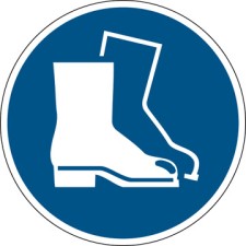 Brady M/M008/Nt/Twm-Dia315-1 ISO Safety Sign - Wear safety footwear 199472
