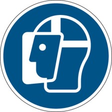 Brady M/M013/Nt/Twm-Dia315-1 ISO Safety Sign - Wear face shield 199580