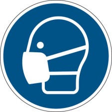 Brady M/M016/Nt/Tm-Dia100-1 ISO Safety Sign - Wear a mask 199088