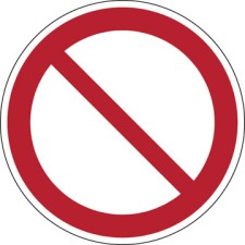 Brady P/P001/Nt/Twm-Dia100-1 ISO Safety Sign - General Prohibiton Sign 233770