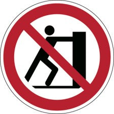 Brady P/P017/Nt/Tw-Dia200-1 ISO Safety Sign - No pushing 235026