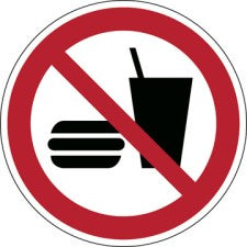 Brady P/P022/Nt/Twm-Dia315-1 ISO Safety Sign - No eating or drinking 234337