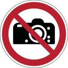 Brady P/P029/Nt/Twm-Dia315-1 ISO Safety Sign - No photography 234583
