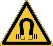 Brady W/W006/Nt/Twm-Tri100-1 ISO Safety Sign - Warning; Magnetic field 236476