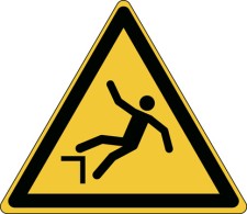 Brady W/W008/Nt/Tw-Tri315-1 ISO Safety Sign - Warning; Drop (fall) 235695