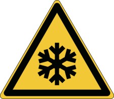 Brady W/W010/Nt/Tw-Tri100-1 ISO Safety Sign - Warning; Low temperature/ freezing conditions 235720