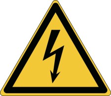 Brady W/W012/Nt/Tw-Tri100-1 ISO Safety Sign - Warning; Electricity 235774