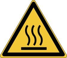 Brady W/W017/Nt/Twm-Tri100-1 ISO Safety Sign - Warning; Hot surface 236877