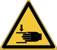 Brady W/W024/Nt/Tw-Tri200-1 ISO Safety Sign - Warning; Crushing of hands 236076