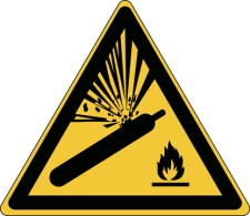 Brady W/W029/Nt/Twm-Tri200-1 ISO Safety Sign - Warning; Pressurized cylinder 237392