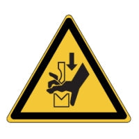 Brady W/W030/Nt/Tw-Tri315-1 ISO Safety Sign - Warning; Hand crushing between press brake tool 236243