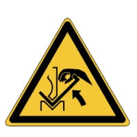 Brady W/W031/Nt/Tw-Tri100-1 ISO Safety Sign - Warning; Warning; Hand crushing between press brake and material 236285