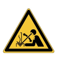 Brady W/W032/Nt/Twm-Tri100-1 ISO Safety Sign - Warning; Rapid movement of workpiece in press brake 237606